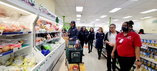 CC staff in photo: (red polo) WIC Center Director, Tiffany Gilder (white polo) WIC Regional Director, Jean Dyer. February 2023