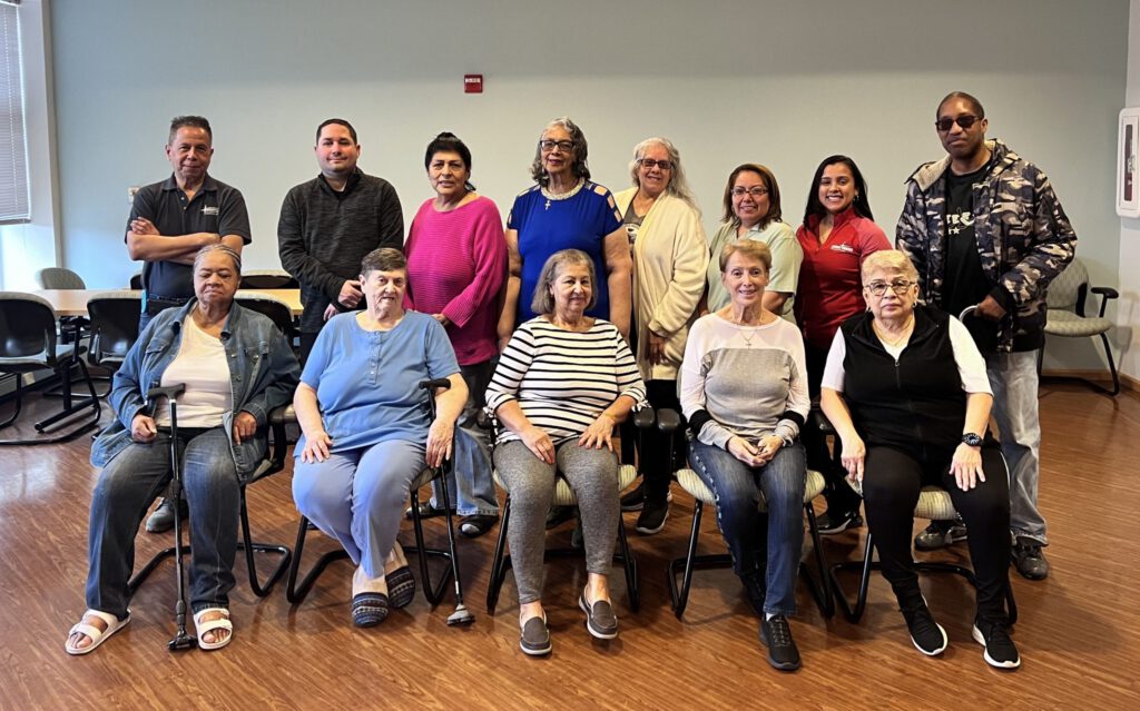 Donald Kent Residents and Staff both standing and sitting and posing for camera.